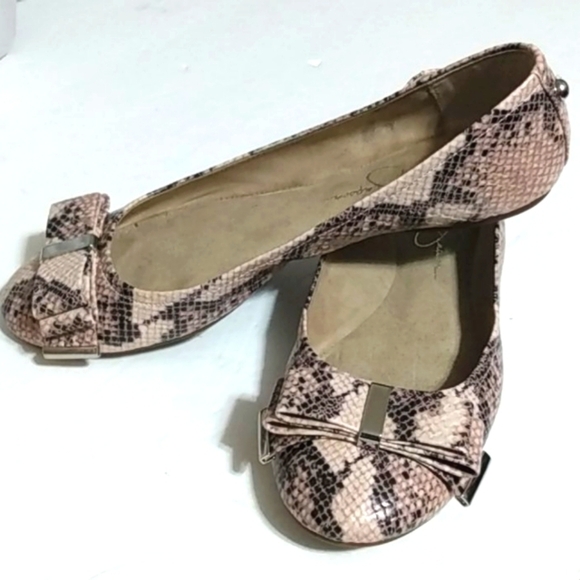 JESSICA SIMPSON ANIMAL PRINT BALLERINA FLATS SiZE 7 - Picture 2 of 10